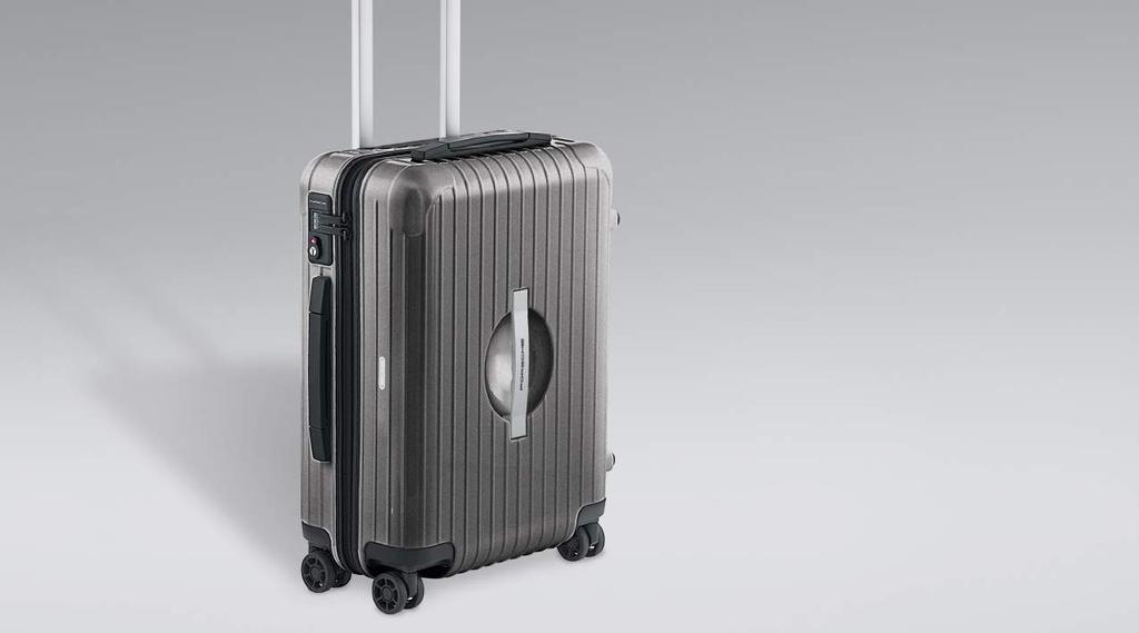 Luggage Continuously adjustable telescopic handle TSA-approved lock An additional aluminum handle integrated in the shell makes it easier to put the suitcase into your Porsche and to lift it out