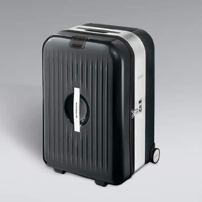 Luggage [ 1 ] Suitcase AluFrame M. Cabin baggage according to IATA norms.* Fits in all current Porsche models. Five-year warranty. Dimensions: 20.67 x 15.35 x 9.53 in. Capacity: approximately 11.