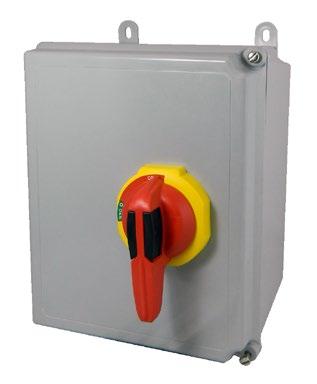 Enclosed Disconnect Assemblies Include: Disconnect Switch Black handle/shaft with ON/OFF marking. For a yellow and red handle, add suffix E to the end of the catalog number.