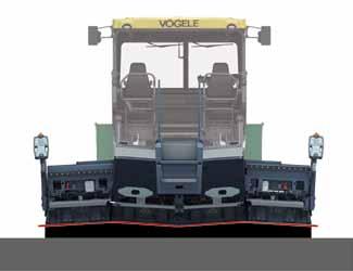 When height adjustment of the extending units is combined with a crown of the screed s basic unit, then are capable of even handling positive or negative gull wing