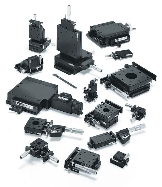 Linear Positioning Stages: Overview Features luminum top and base with precision ground mounting surfaces and black anodize protective finish Low friction linear adjustment with no backlash or
