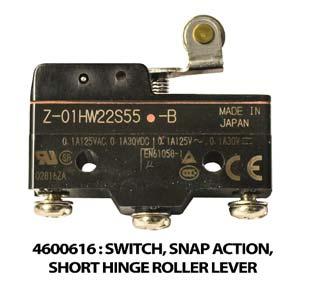 /4 Phillips Pan S/S 4 9 470 Bracket, Pin Keeper 0 490 Micro-switch, Over-travel C 400 Limit Switch, Snap Action, Short