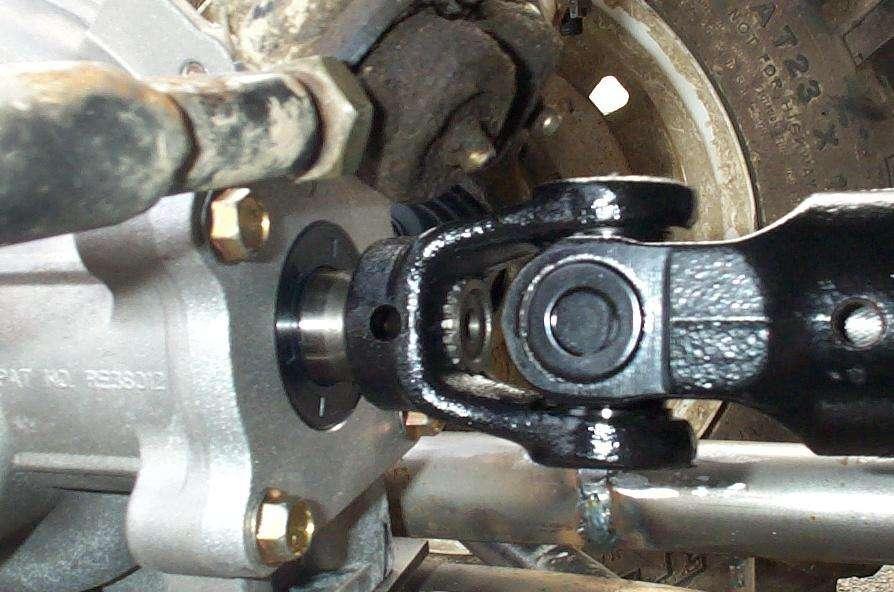 9) Installing Front drive shaft bearing and support bracket assembly A. Place the drive shaft bearing support bracket (see picture).
