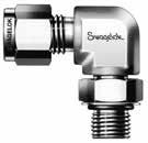 Turn the positionable end out of the female fitting (not more than one turn) until the Swagelok tube fitting end is positioned properly. 3.