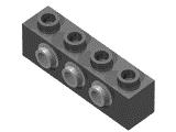 brick. The short post of the Ω Technic pin is actually the same size as a LEGO stud and can be used to mimic studs coming out of the side of a beam. Figure 1-7. Studs on the Side of a Beam?