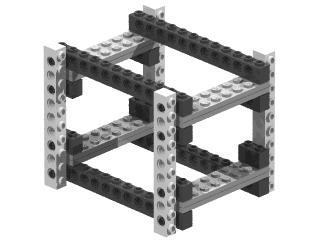 Notice that the 1-2-1 (1 Beam-2 Plates-1 Beam) technique is used to get the proper spacing. Figure 1-17. A Tall Frame 1.2.1.1 Diagonal Bracing Itís very easy to get locked into the mindset that horizontal and vertical are the only ways to build.