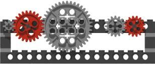 Table 2-1. Spur Gear Sizes Teeth 8 16 24 40 Radius (studs) 0.5 1 1.5 2.5 Knowing the radius of a gear and the number of teeth, we can calculate the size of each tooth.