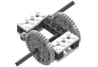 Figure 2-36. Split gear made from LEGO Figure 2-36 shows a split gear made out of LEGO parts.