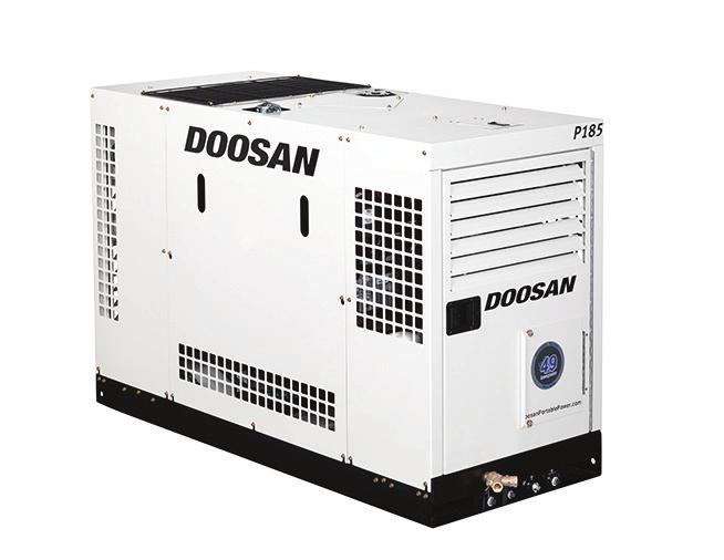 The high-performance Doosan engine provides the P185 with reliable power, over 10 hours of run-time, and improved cold-starting capability.