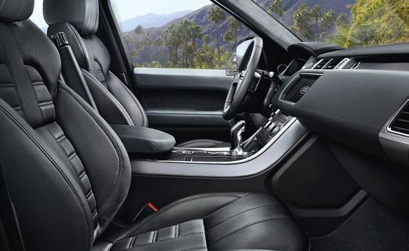 Range Rover Sport s interior is meticulously fashioned to its sporting character. Superb detailing, strong elegant lines and clean surfaces combine with luxurious soft-touch finishes.