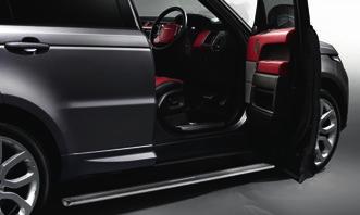 Neatly stowed under the sills, the Side Steps automatically deploy as soon as the door is opened, or when activated by the key fob.