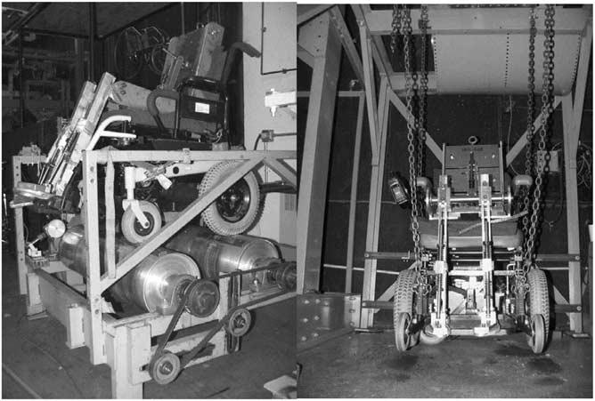 LIFE-CYCLE ANALYSIS OF ELECTRIC POWERED WHEELCHAIRS, Fass 807 Fig 1. The 2-drum (left) and curb-drop (right) machines.