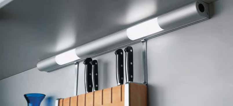 New New Boston R Fluorescent Under-Cabinet Luminaire with Switch and Railing Channel Connection: T5: 220 240V / 50 60Hz // DULUX S: 230V / 50Hz Lamp: extremely long-life T5 (ø 16mm) high efficiency
