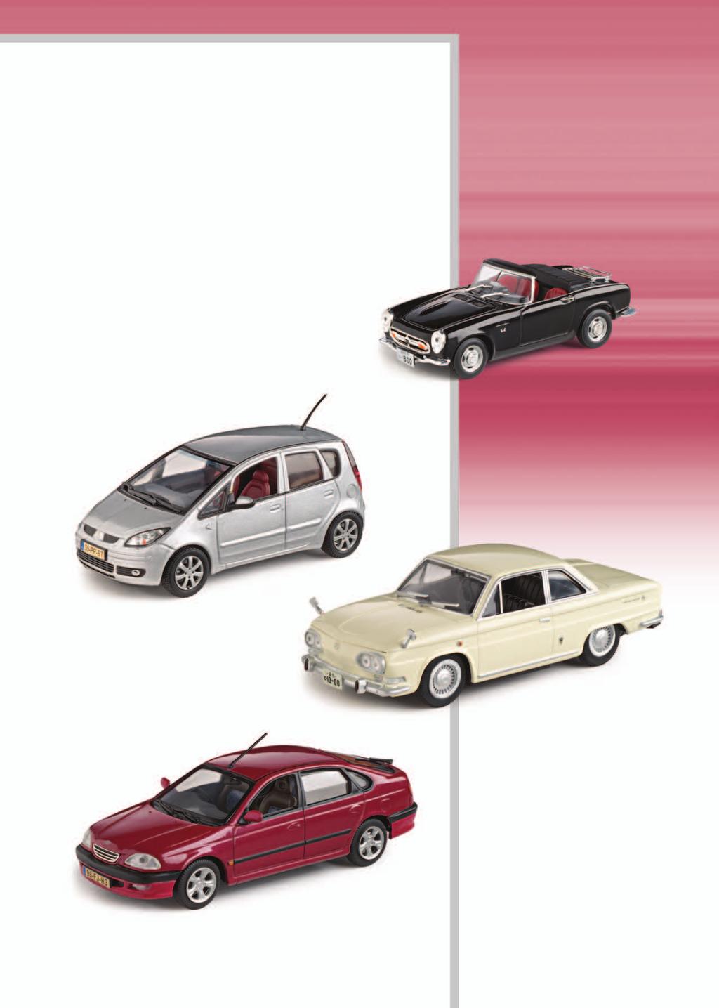 1:43 SCALE A completely new range of six models for you to collect starting with the Hino Contessa, Mitsubishi Colt and Lancer, Toyota Avensis and Ipsum and Honda S800.