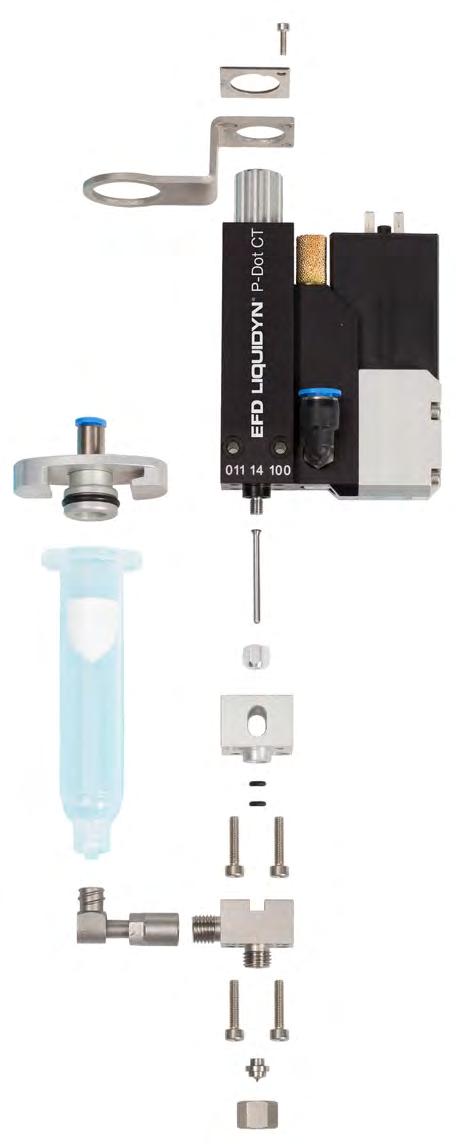 Operating Features The Liquidyn P-Dot CT micro-dispensing valve is shipped with the components shown under Unpack the System Components on page 14, along with any additional configuration selections