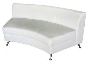 I-2 Curved Bench, White Leather