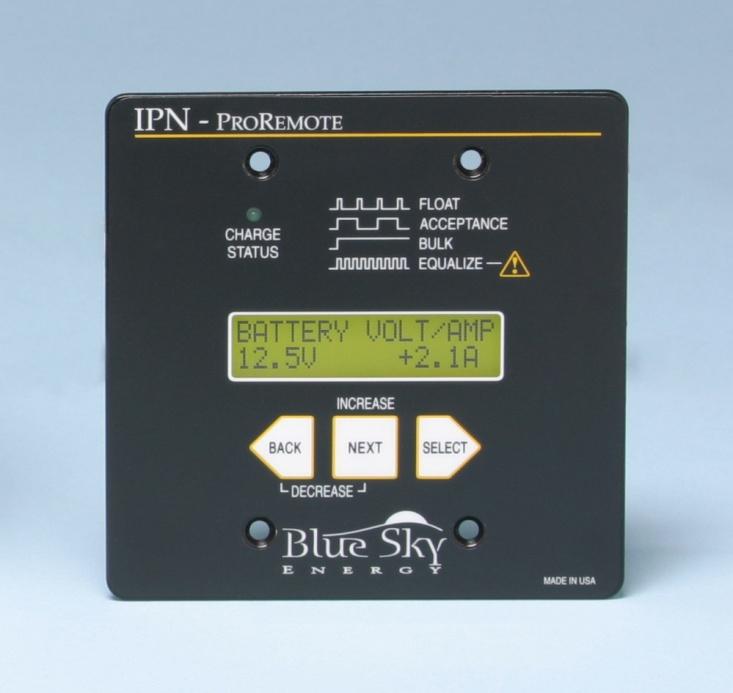 IPN-ProRemote Full featured IPN display & Battery Monitor Simple, easy to understand text display Auto or manual display backlight Easy to use multi-level menu structure Displays serves one or more