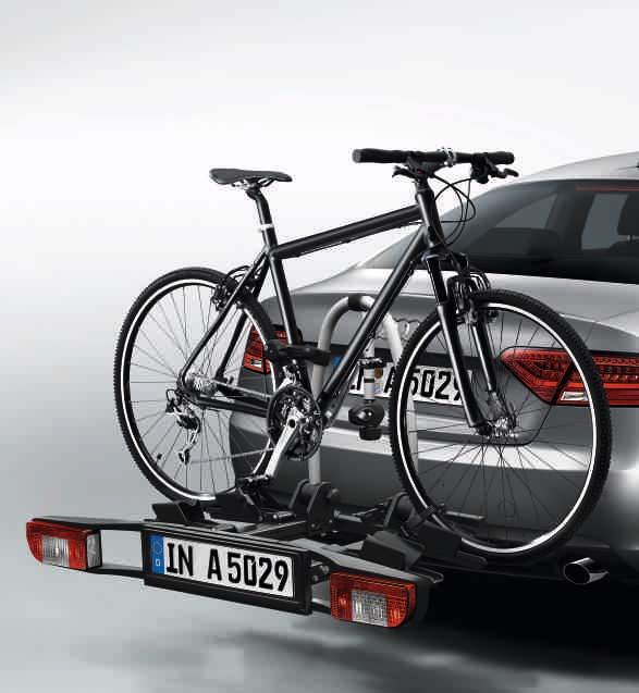 ² The same key can be used to separately lock bicycles onto the carrier and the carrier onto the vehicle. Moveable wheel restraints provide a secure hold.