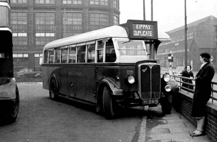 Kippax & District No. 11 (YG2465) was a 1933 AEC Regal originally with Duple 32-seat coachwork and numbered 7.