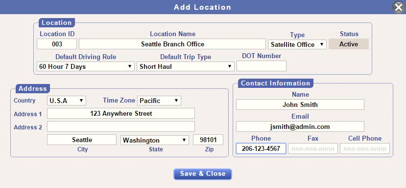 Later, when you enter Employee records, each employee will be assigned to a particular office location. Client Portal Add Location 2.