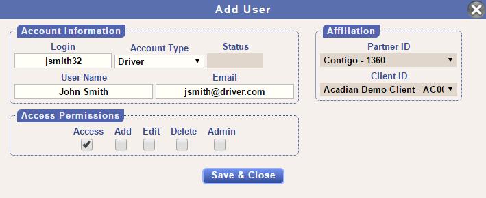 Client Portal Add User 3. An Employee record much be created and associated with each Login ID.
