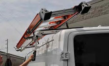 The patent pending design of the EZ Load Ladder Rack brings the ladder down 6 towards the operator.