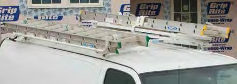 Gripping mechanism is lockable with an optional padlock. Rung grips easily adjust to accommodate different types of ladders. The full size van racks are finished in a diamond-hard powder coat paint.