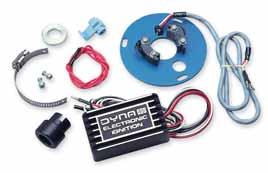 95 DYNA SELECTRONIC IGNITION SYSTEMS Utilizes the time-proven Dyna III circuitry System is completely housed behind the points cover Timing with the Dyna S ignition systems is faster and easier than