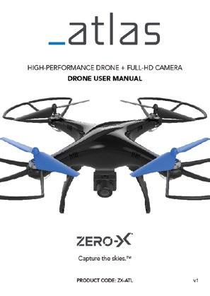 2. INTRODUCTION 2.1 PACKAGE CONTENTS 1 2 3 4 5 6 7 8 1. Atlas Drone 2. Remote Control 3. USB Charger 4.