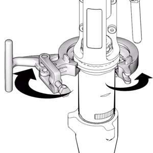 Displacement Pump CAUTION Support pump with your hand before opening T-handle.