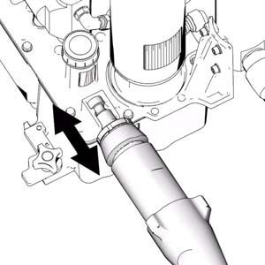 13) If needed, place pump rod in adjustment casting and pull pump to lengthen