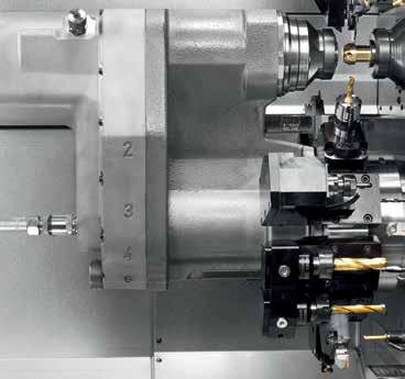 Optional with B-axis Powerful tool drive on all stations Large X/Y/Z-axis travels Turret indexing designed as an NC rotary axis (without mechanical lock) allows positioning at any angle Chip-to-chip
