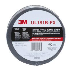 9 3M Metalized Flexible Duct Tape 3350 Silver Printed metalized film with UL listed label. Ideal for closure systems for sealing flexible air ducts and air connectors.