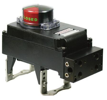 It features an integral 3-position, dual-coil solenoid valve for actuator control combined with feedback sensors for CW, mid-point or dribble-position, and CCW position indication in a single compact