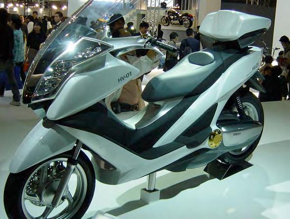 7 Electric two-wheelers (Annex XI) B: Activities of IA-HEV Fig. 7.4 Hybrid motorcycle by Yamaha at the Tokyo Motor Show 2005. (Photo: Urs Schwegler.