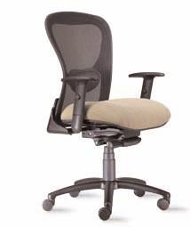 9 TO 5 SEATING STRATA LITE MID-BACK MESH CHAIR W/BLACK ACCENTS Simple Synchro - 1 Paddle Pneumatic lift, seat height adjusment Upright tilt lock, push in height adjustment lever to lock chair in