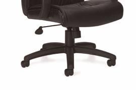 00 LEATHER EXECUTIVE CHAIR Attractive black leather upholstery with mock leather trim Pneumatic seat height adjustment