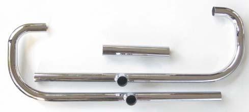 Exhaust Pipes w/balance Pipe, Cr, Long Exhaust Pipe