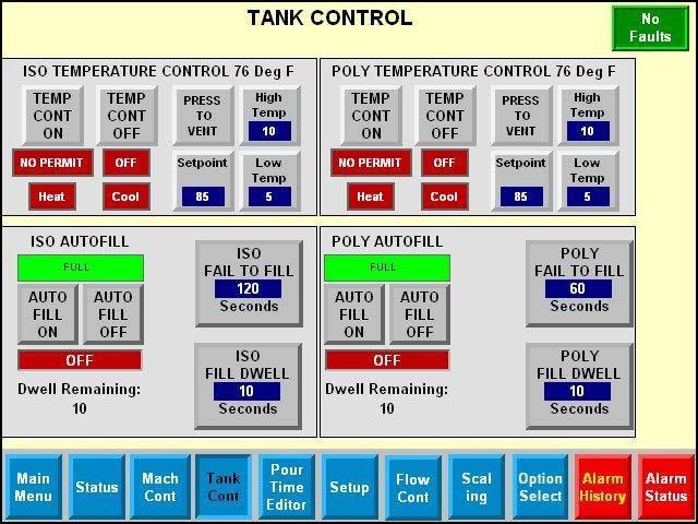 Component Identification Tank Control Screen 2 2 EH EC ED EE EB 1 EF 1 EA 1 EG 3 FIG. 8 1 2 3 Buttons only shown if Auto-Fill is installed. Only shown if Temperature Control is installed.