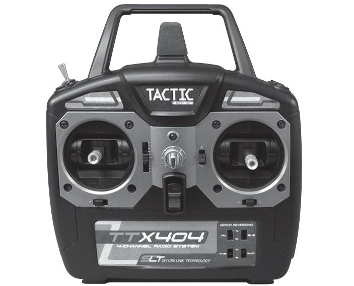 TACJ2404 v2.2 2.4GHz 4-Channel Spread Spectrum Radio INSTRUCTION MANUAL The Tactic TTX404 airplane radio system uses an advanced 2.