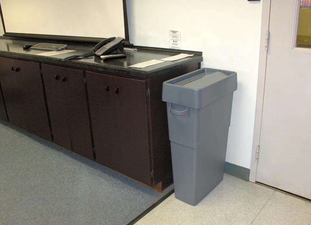 THIN BIN CONTAINERS This heavy weight durable Thin Bin is great for areas where floor space is