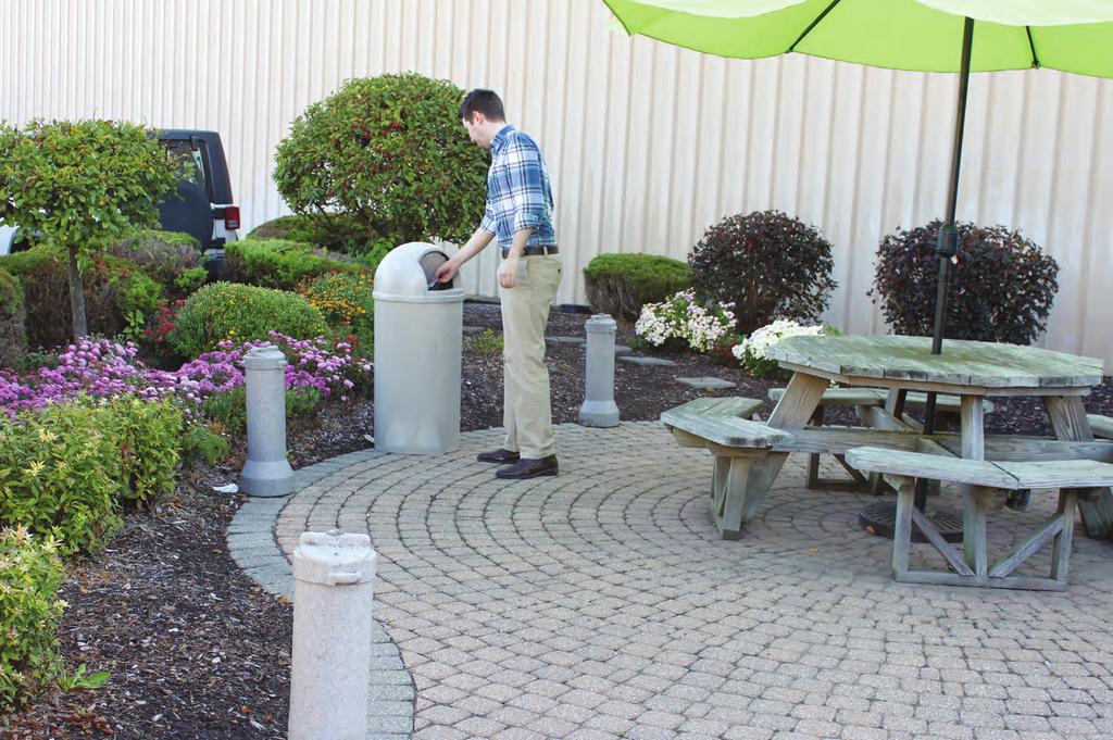 COVERED SOLUTIONS Our OUTDOOR receptacle containers are molded from structurally foamed polyethylene for strength and