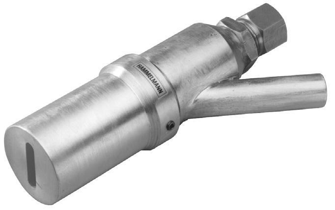 Abrasive injection nozzle 13.L.3 10/13 For working on surfaces an abrasive material can be added to the water jet.