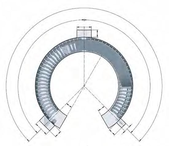 dimensions X 1 inner machine construction space and X 2 outer machine construction space of guide trough W total Rotation angle W 1 W total AR X 2 X 1 depending on Bi TC32 87,5 100 108 125 137,5 150