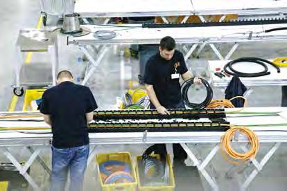 3 shifts, 13 project engineers, 127 employees just for assembly readychain Modular, quick and