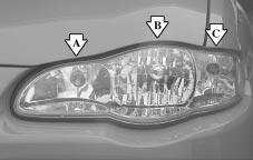 Headlamps, Front Parking, Turn Signal and Sidemarker Lamps 1. Open the hood. 2. Remove the air baffle. 3.