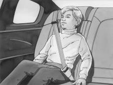 4. Buckle, position and release the safety belt as described in Rear Seat Passenger Positions earlier in this section. Make sure that the shoulder belt crosses the shoulder.