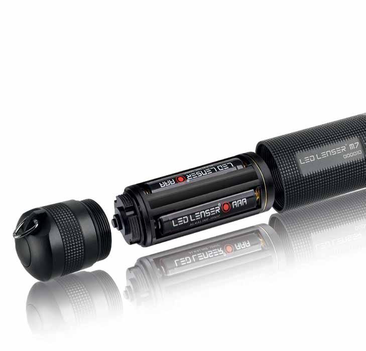 126 Modular System Design LED Lenser s patented modular design improves system reliability by reducing the number of points of contact within a torch.