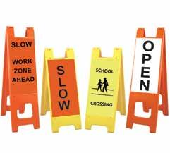 Small and light, these sign stands are great for school crossings, directional signs, or any narrow advertising space.