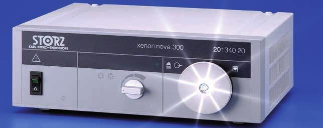 Light sources tabletop units XENON NOVA 300 The 300 W XENON lamp with optimized KARL STORZ condenser system generates very high light intensity and is therefore particularly suitable for inspections